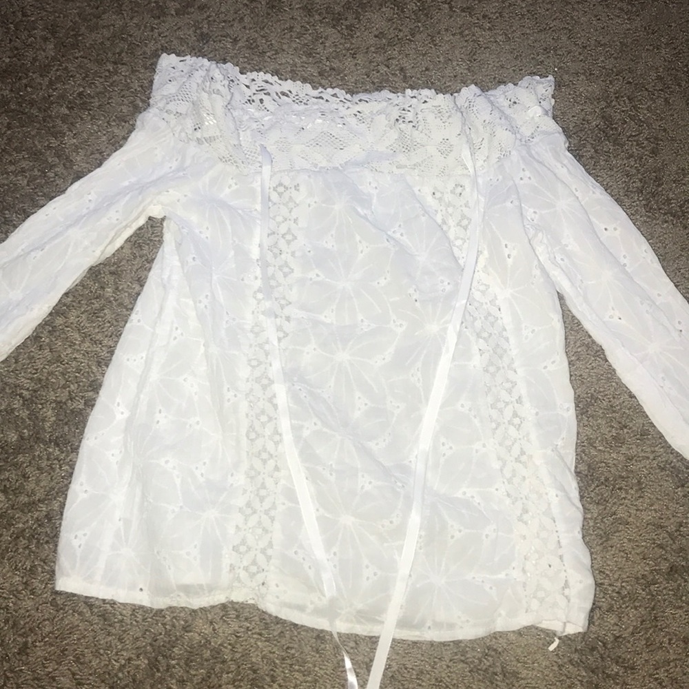 White off the shoulder top